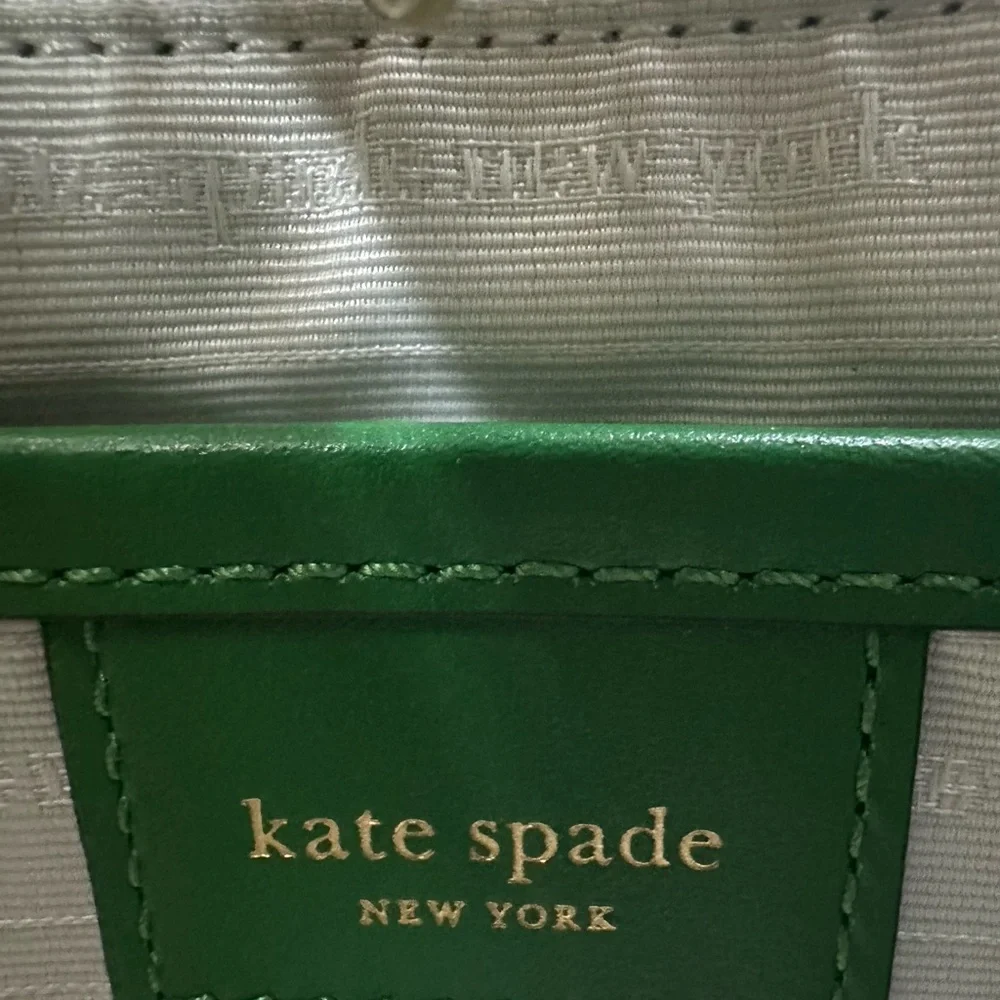 kate spade Green and Cream Mini Crossbody Tote - Picture 9 of 10